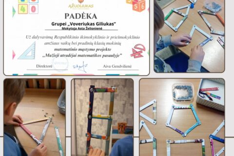 Tvarios matematinės idėjos projekte  „Mažieji atradėjai: matematikos pasaulyje“